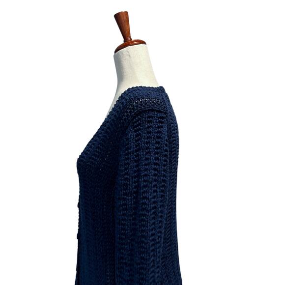 Talbots Women's Blue Textured‎ V-Neck Longsleeve Cardigan Sweater Size Large - Picture 7 of 12